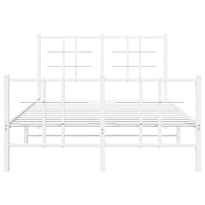 Giroletto con Testiera e Pediera Metallo Bianco 120x200 cm 355626