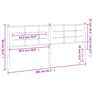 Testiera in Metallo Bianco 200 cm 355648