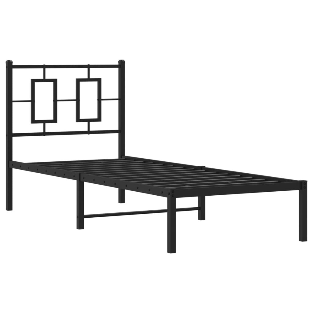 Giroletto con Testiera in Metallo Nero 75x190 cm 374231