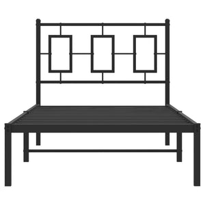 Giroletto con Testiera in Metallo Nero 90x200 cm 374234