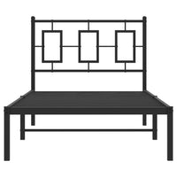 Giroletto con Testiera in Metallo Nero 90x200 cm 374234