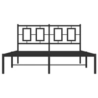 Giroletto con Testiera in Metallo Nero 140x190 cm