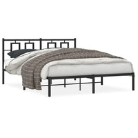 Giroletto con Testiera in Metallo Nero 150x200 cm 374243