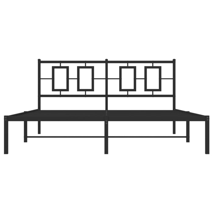 Giroletto con Testiera in Metallo Nero 150x200 cm 374243