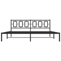 Giroletto con Testiera in Metallo Nero 200x200 cm 374248