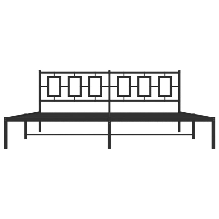 Giroletto con Testiera in Metallo Nero 200x200 cm 374248