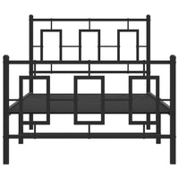 Giroletto con Testiera e Pediera Metallo Nero 90x190 cm 374251