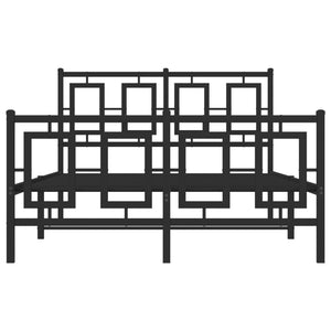 Giroletto con Testiera e Pediera-Struttura Letto Metallo Nero 120x190 cm 805308