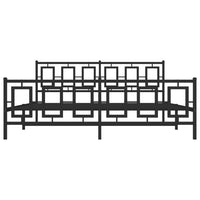 Giroletto con Testiera e Pediera Metallo Nero 183x213 cm 374264