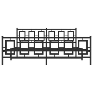 Giroletto con Testiera e Pediera Metallo Nero 183x213 cm 374264