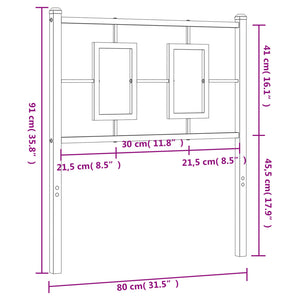 Testiera in Metallo Nero 75 cm 374267
