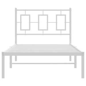 Giroletto con Testiera-Struttura Letto con testiera Metallo Bianco 90x200 cm 761031