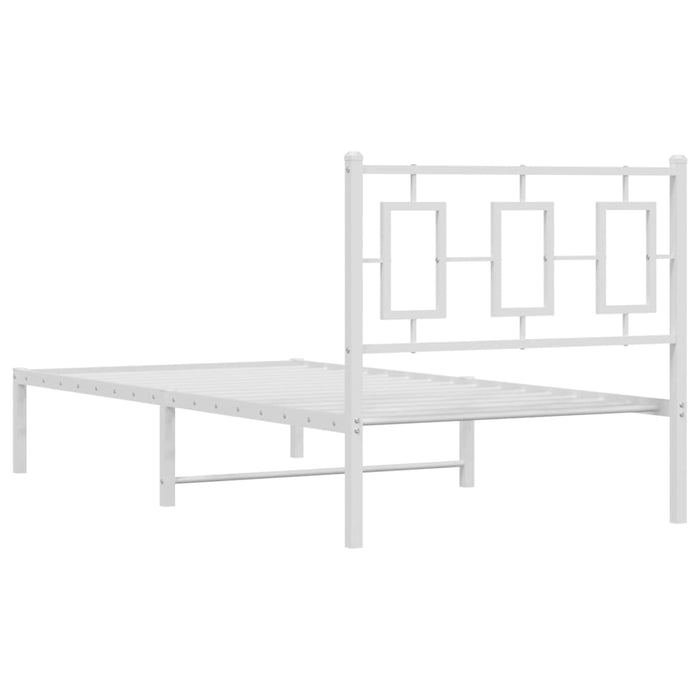 Giroletto con Testiera-Struttura Letto con testiera Metallo Bianco 90x200 cm 761031