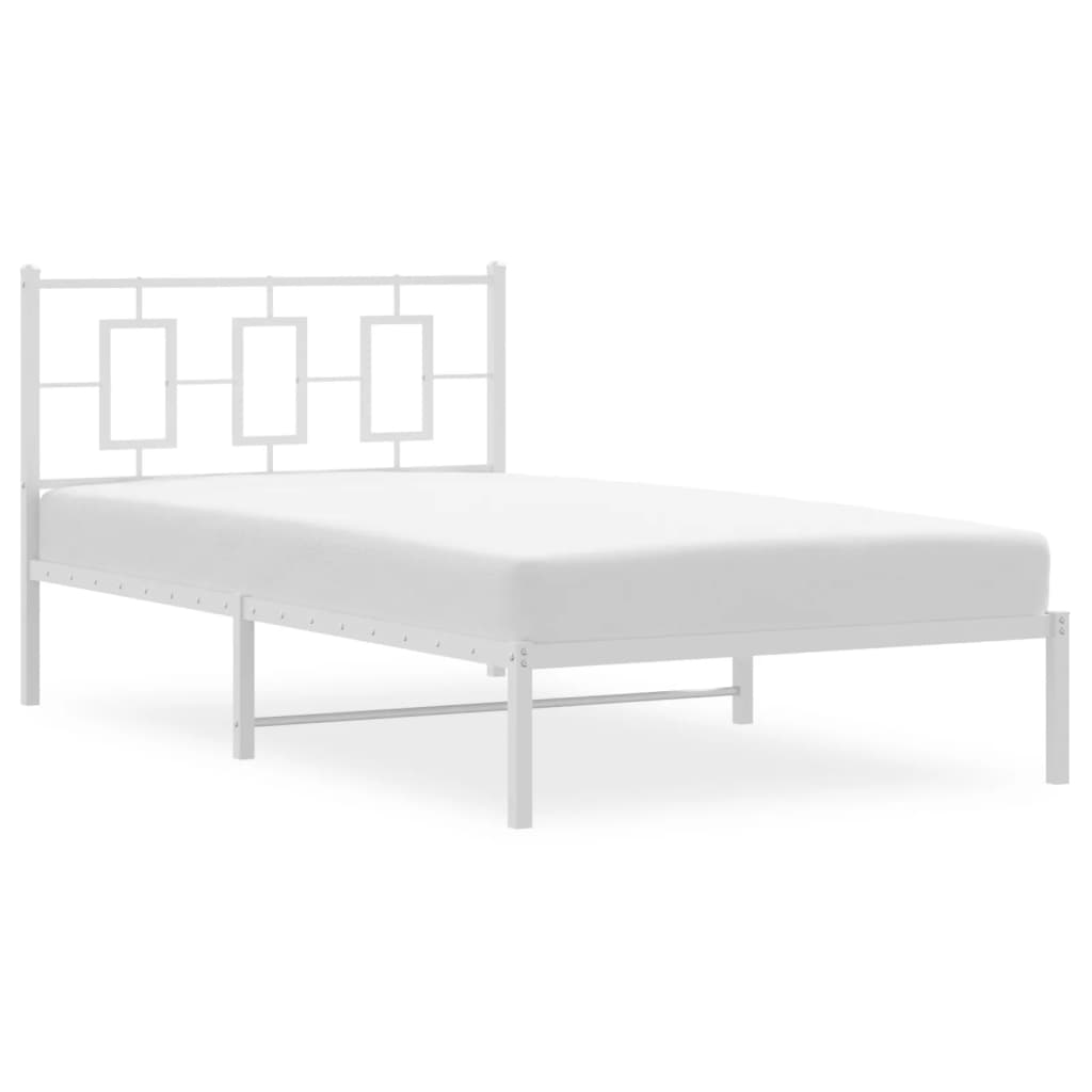 Giroletto con Testiera Metallo Bianco 107x203 cm 374286