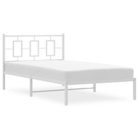 Giroletto con Testiera Metallo Bianco 107x203 cm 374286