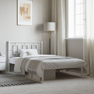 Giroletto con Testiera Metallo Bianco 107x203 cm 374286