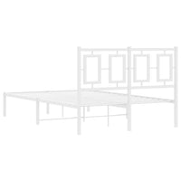 Giroletto con Testiera in Metallo Bianco 120x200 cm 374288