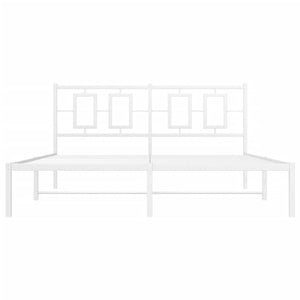 Giroletto con Testiera Metallo Bianco 150x200 cm 374292