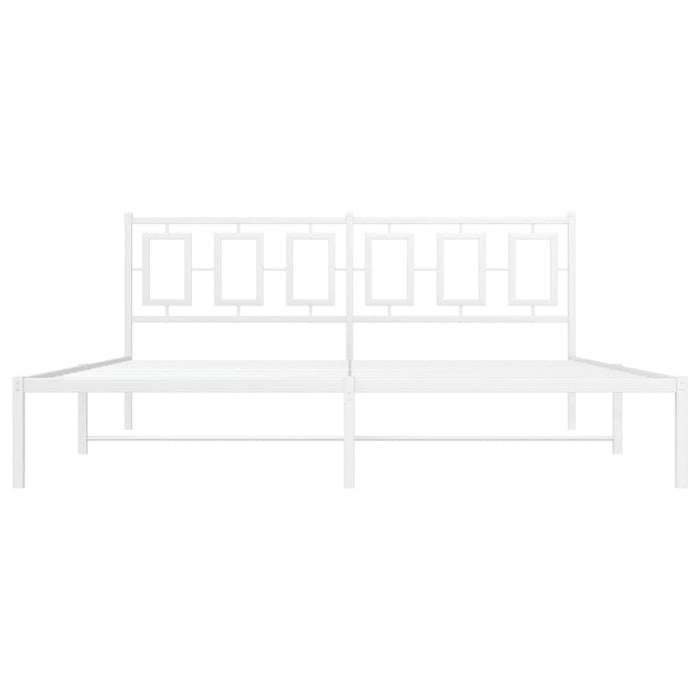 Giroletto con Testiera Metallo Bianco 180x200 cm 374294