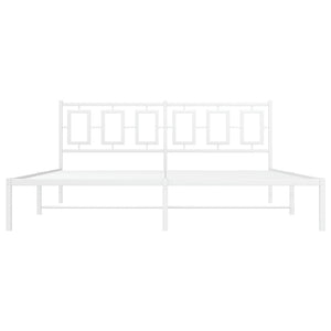 Giroletto con Testiera Metallo Bianco 180x200 cm 374294