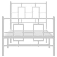 Giroletto con Testiera e Pediera Metallo Bianco 75x190 cm 374298