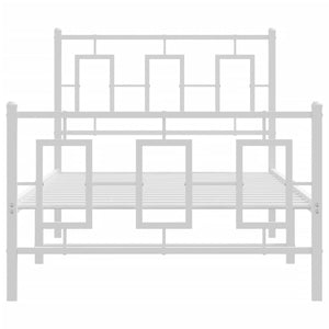 Giroletto con Testiera e Pediera Metallo Bianco 90x190 cm 374300