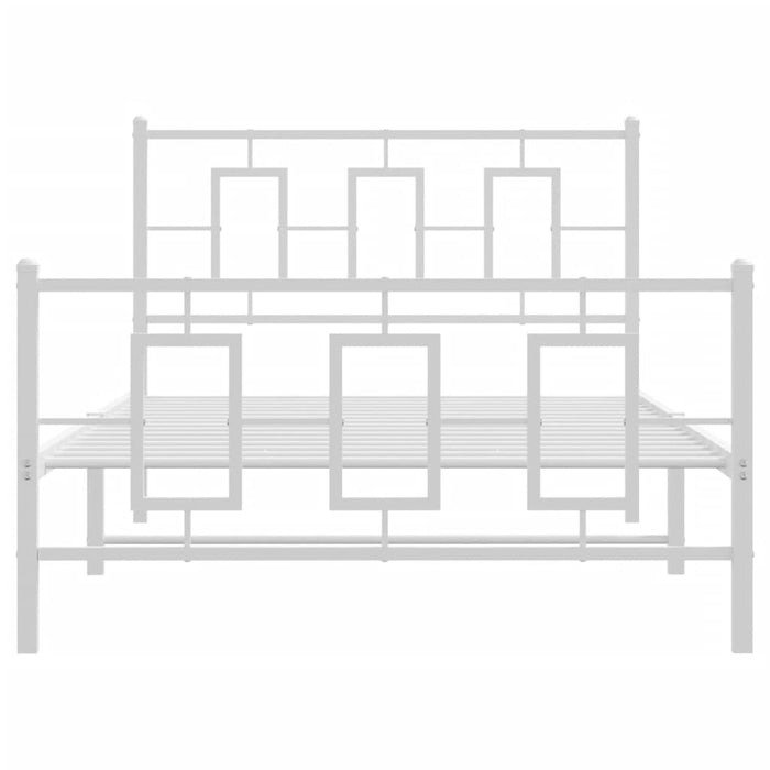 Giroletto con Testiera e Pediera Metallo Bianco 107x203 cm 374304