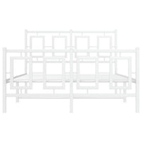 Giroletto con Testiera e Pediera Metallo Bianco 120x190 cm 374305