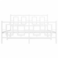 Giroletto con Testiera e Pediera Metallo Bianco 135x190 cm 374307