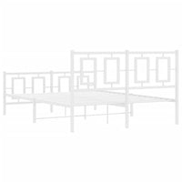 Giroletto con Testiera e Pediera Metallo Bianco 135x190 cm 374307