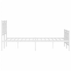 Giroletto con Testiera e Pediera Metallo Bianco 140x200 cm 374309