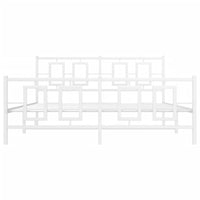 Giroletto con Testiera e Pediera Metallo Bianco 150x200 cm 374310