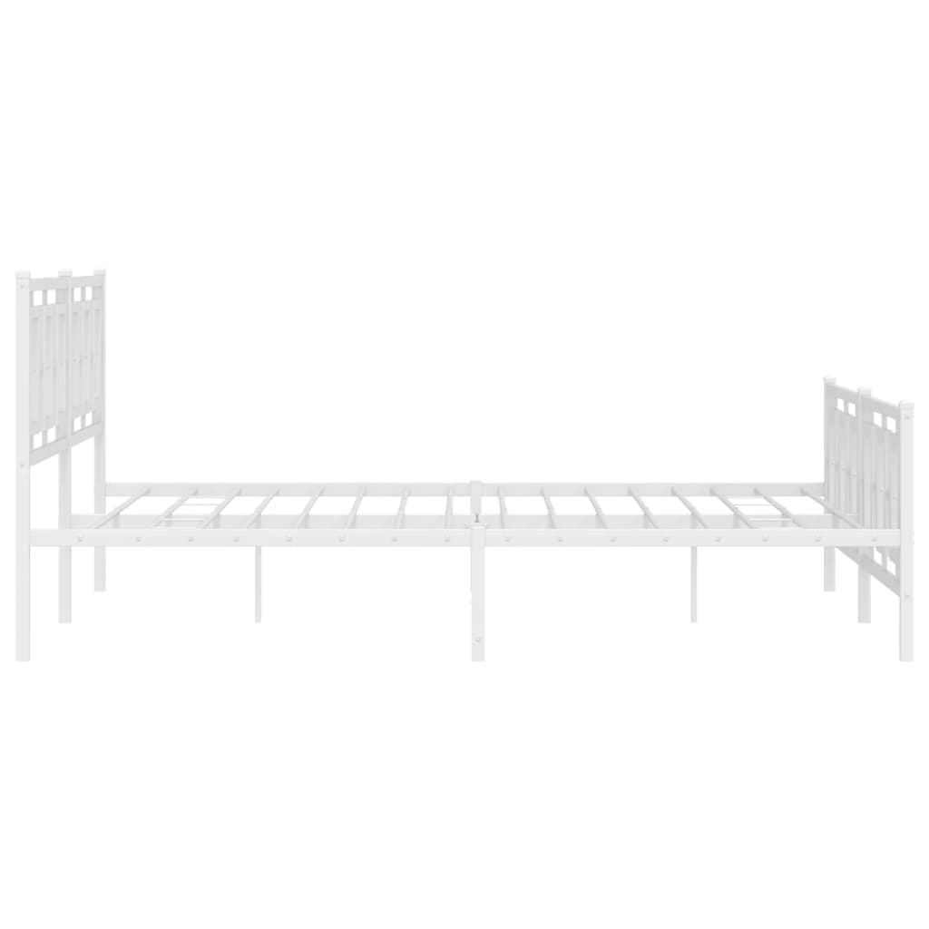 Giroletto con Testiera e Pediera Metallo Bianco 180x200 cm 374312