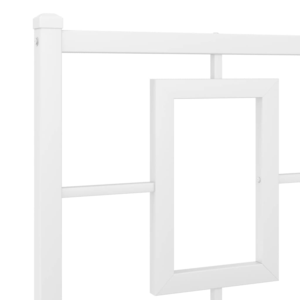 Giroletto con Testiera e Pediera Metallo Bianco 180x200 cm 374312