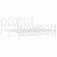 Giroletto con Testiera e Pediera Metallo Bianco 183x213 cm 374313