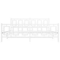 Giroletto con Testiera e Pediera Metallo Bianco 183x213 cm 374313