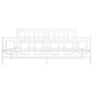 Giroletto con Testiera e Pediera Metallo Bianco 183x213 cm 374313