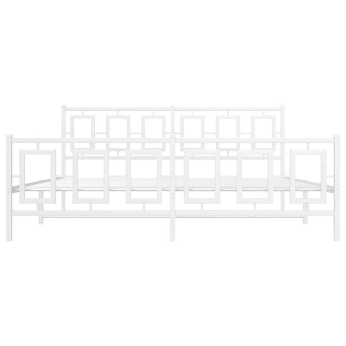 Giroletto con Testiera e Pediera Metallo Bianco 183x213 cm 374313