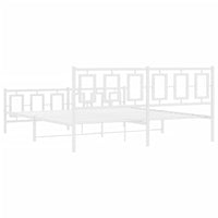 Giroletto con Testiera e Pediera Metallo Bianco 183x213 cm 374313