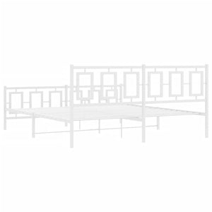 Giroletto con Testiera e Pediera Metallo Bianco 183x213 cm 374313