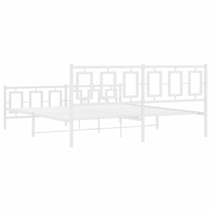 Giroletto con Testiera e Pediera Metallo Bianco 183x213 cm 374313