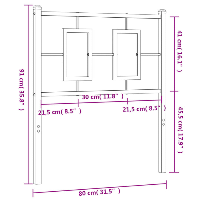Testiera in Metallo Bianco 75 cm 374316
