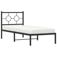 Giroletto con Testiera in Metallo Nero 80x200 cm 376217