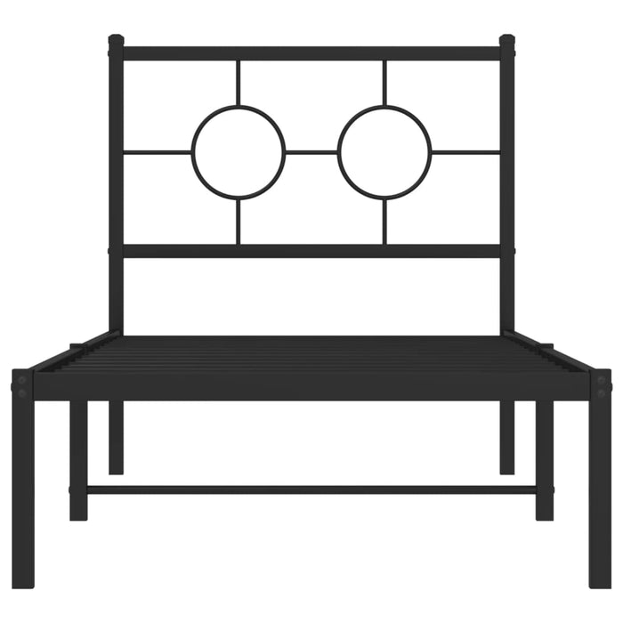 Giroletto con Testiera in Metallo Nero 80x200 cm 376217