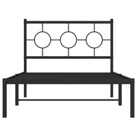 Giroletto con Testiera Metallo Nero 100x200 cm 376221