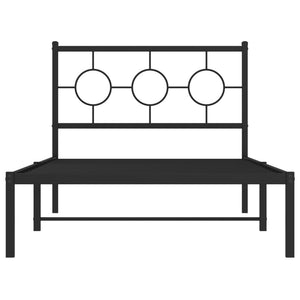 Giroletto con Testiera Metallo Nero 100x200 cm 376221