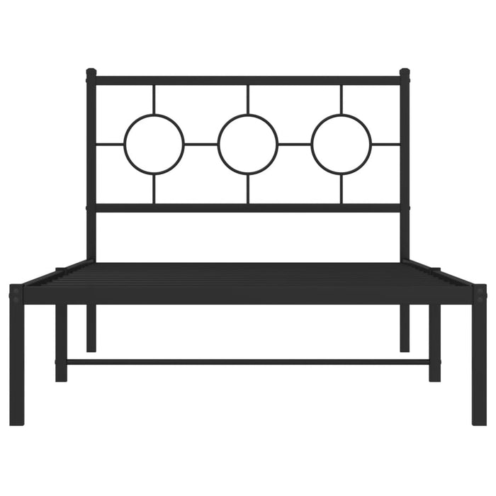 Giroletto con Testiera Metallo Nero 100x200 cm 376221