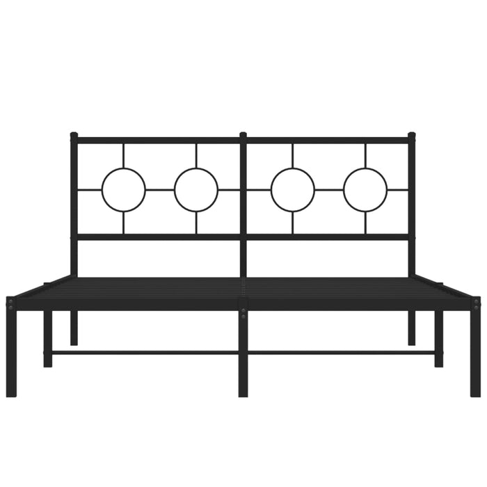 Giroletto con Testiera in Metallo Nero 135x190 cm 376225