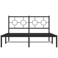 Giroletto con Testiera in Metallo Nero 140x190 cm 376226