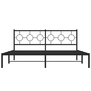 Giroletto con Testiera in Metallo Nero 183x213 cm